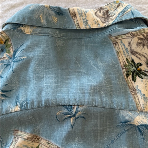 Batik Bay Vintage Hawaiian Blue 100% Rayon Button Down XL Shirt. Beach, Cruise - Picture 9 of 10